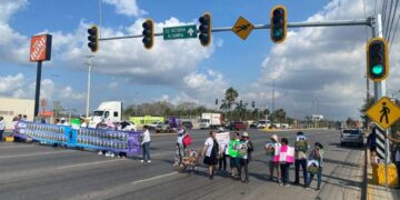 bloqueo de avenida en Altamira
