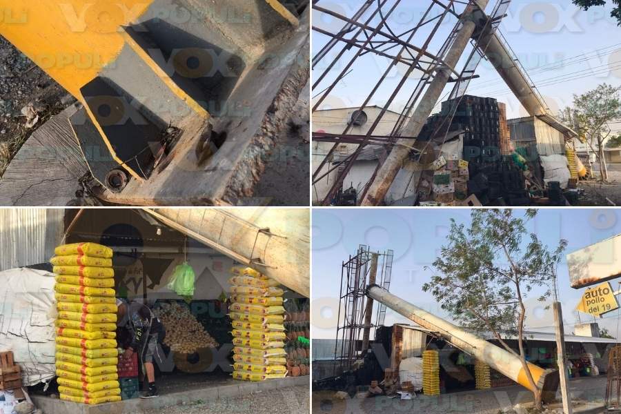 caída estructura sobre frutería en Victoria