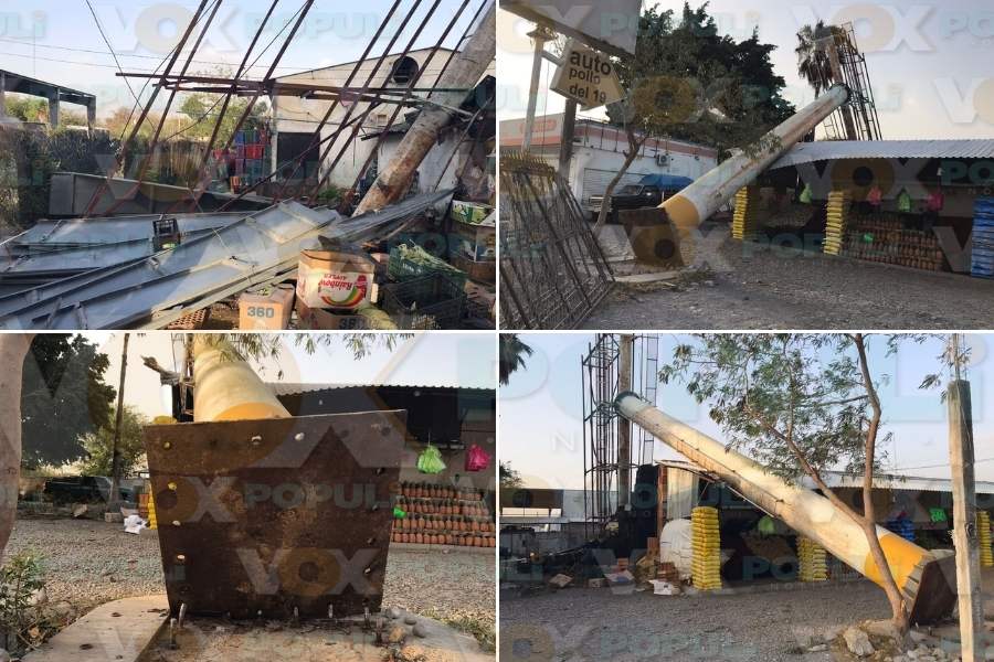 caída estructura sobre frutería en Victoria
