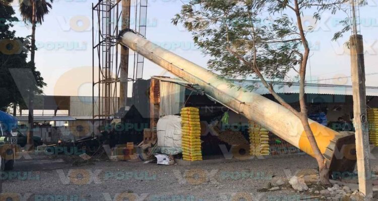 caída estructura sobre frutería en Victoria