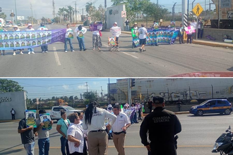 carretera cerrada por manifestación en Altamira