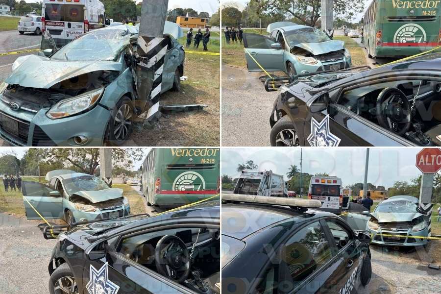 choque entre autobús y automóvil en Tampico
