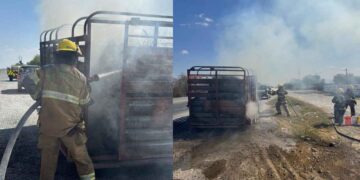 _incendio en remolque en Linares