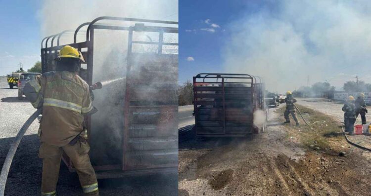 _incendio en remolque en Linares