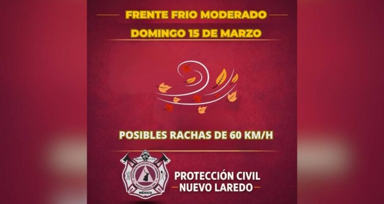 llega frente frío Nuevo Laredo