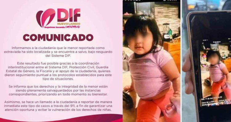 _menor extraviada en Nuevo Laredo