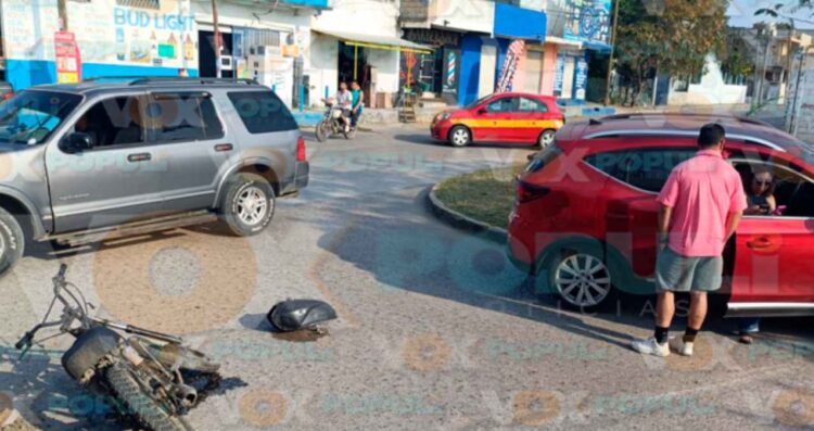 motocicleta sobrevive choque Tampico