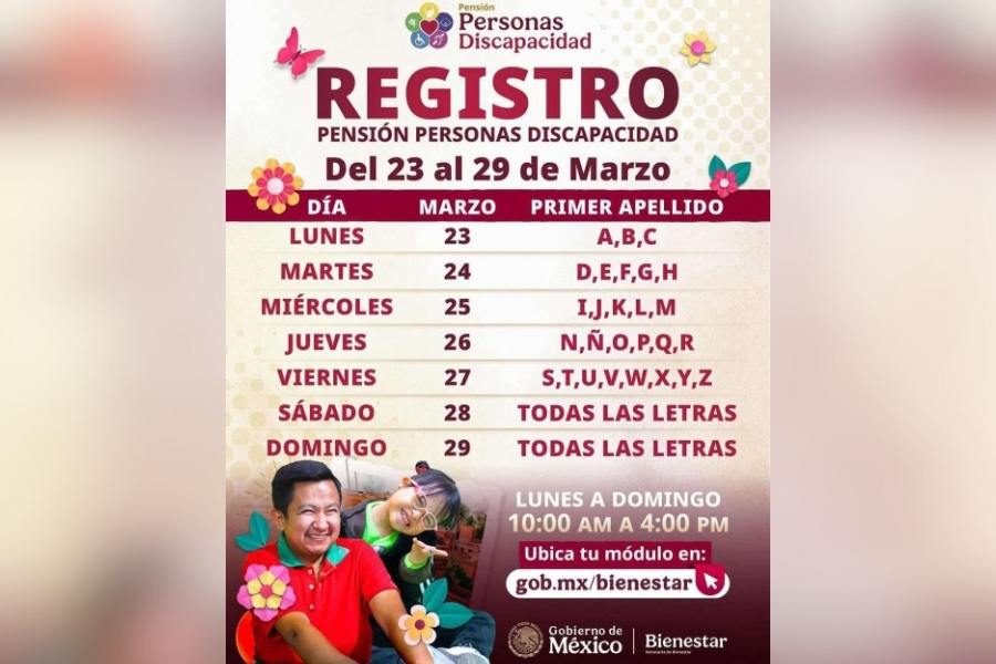 registro pensión discapacidad Tamaulipas