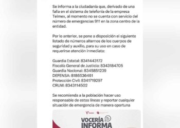 _sin servicio al 911 de Tamaulipas
