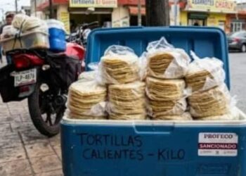 venta de tortillas en hieleras en Tamaulipas