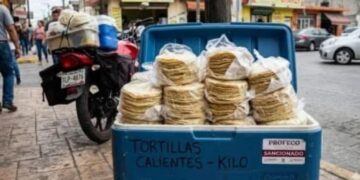 venta de tortillas en hieleras en Tamaulipas