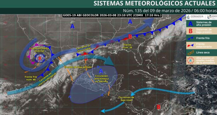 ¿Dónde ocasionará lluvias la Cuarta Tormenta Invernal, según el SMN?