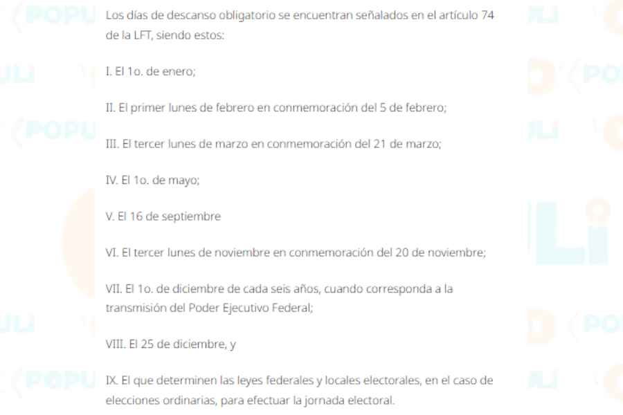 ¿Es descanso obligatorio para trabajadores el 16 de marzo, según la LFT?