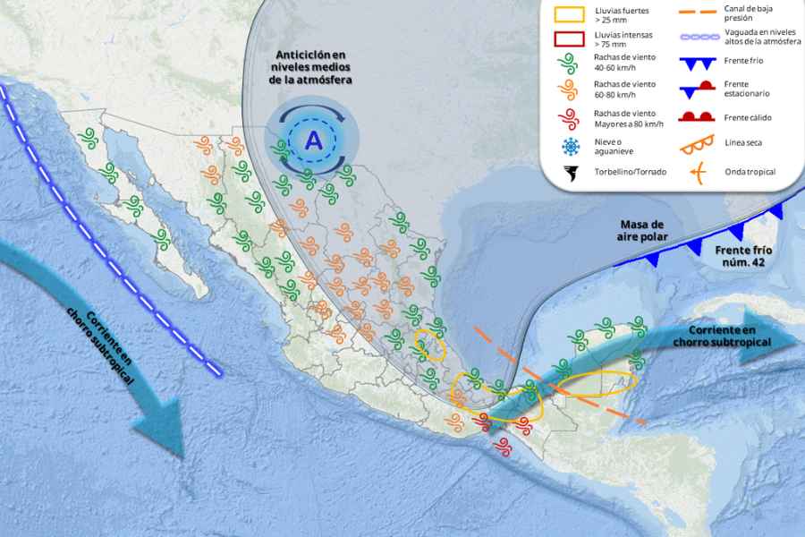 ¿Frente frío 42 ocasionará lluvias intensas y descenso de temperatura en Nuevo León durante el fin de semana?