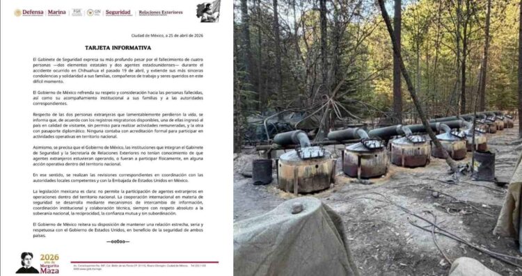 Agentes de EU fallecidos en Chihuahua no tenían permiso para operar en México: Gabinete de Seguridad 