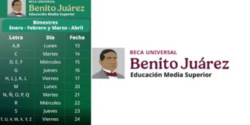 Anuncian calendario de pagos de la Beca Benito Juárez 2026 de abril