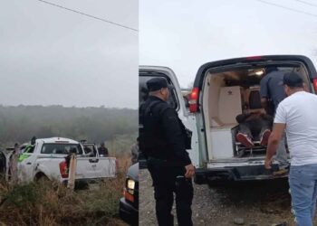 Aparatosa volcadura en la carretera Victoria-Monterrey deja al menos 3 heridos
