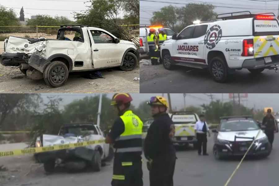 Aparatoso choque en Santa Catarina, Nuevo León, deja un muerto y un herido