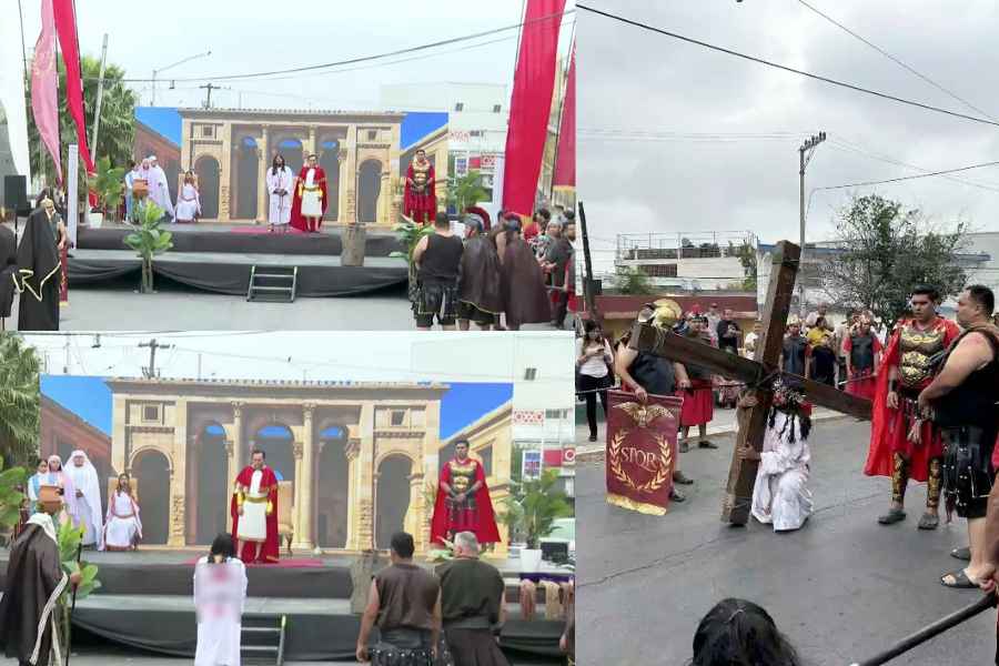 Así se vivió el Viacrucis de la parroquia Santa María Goretti en Monterrey, Nuevo León