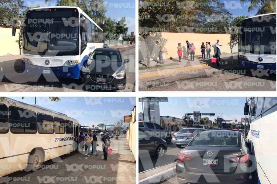 Autobús de Transpais cambia de carril sin precaución y provoca fuerte choque en Ciudad Victoria, Tamaulipas