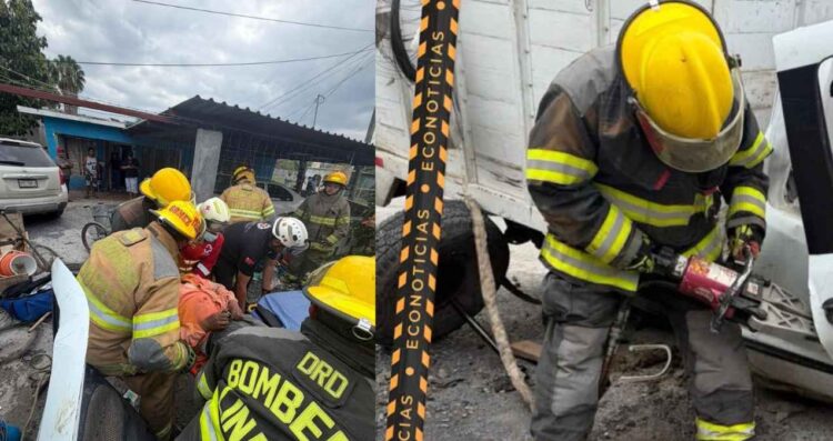 Camioneta impacta tráiler en Linares