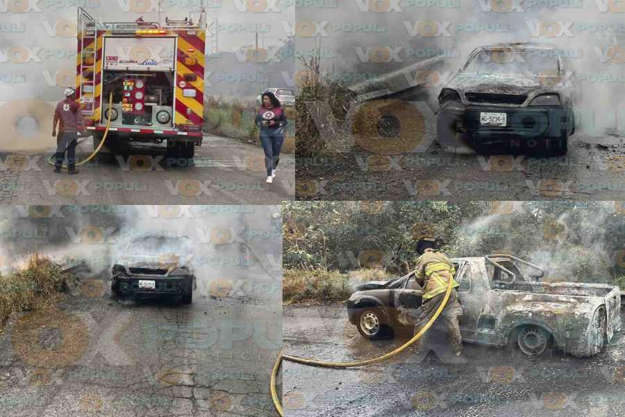Camioneta se incendia en el Corredor Urbano de Altamira, Tamaulipas
