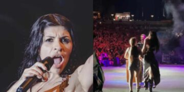 Cazzu emociona al cantar con una niña fan durante su concierto