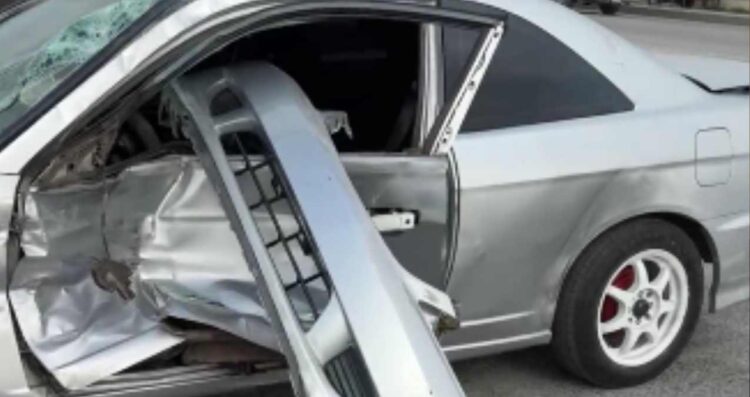 Choque entre camioneta y automóvil deja daños materiales en Matamoros, Tamaulipas