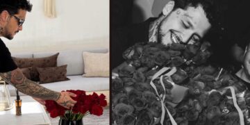 Christian Nodal comparte que le llenaron su casa de flores