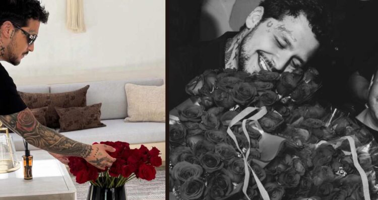 Christian Nodal comparte que le llenaron su casa de flores