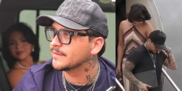 Christian Nodal y Ángela Aguilar llegan juntos a Hermosillo