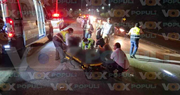 Ciclista sufre accidente por gravilla en bulevar de Ciudad Victoria, Tamaulipas