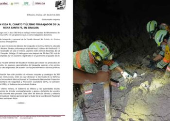 Concluyen las labores de rescate en la mina Santa Fe en El Rosario, Sinaloa, tras localizar sin vida al cuarto minero