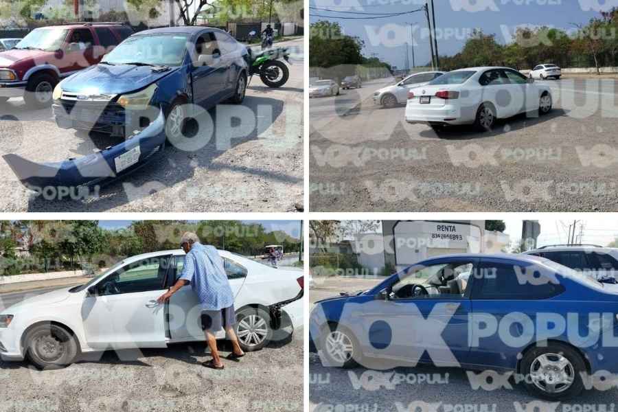 Conductor olvida hacer alto y provoca fuerte choque en Ciudad Victoria, Tamaulipas