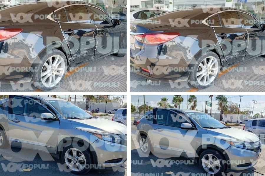 Conductora omite semáforo y choca contra camioneta en Ciudad Victoria, Tamaulipas