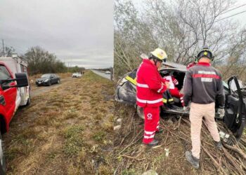 Dos mujeres resultan lesionadas tras volcadura en Montemorelos, Nuevo León