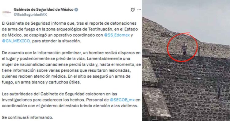 Gabinete de Seguridad confirma dos fallecidos tras balacera en Teotihuacán