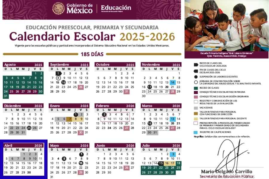 ¿Hay clases el 30 de abril 2026?