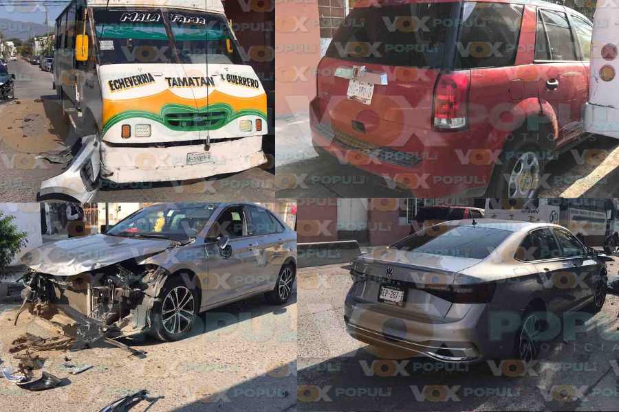 Joven conductora omite alto y provoca choque contra microbús en Ciudad Victoria, Tamaulipas