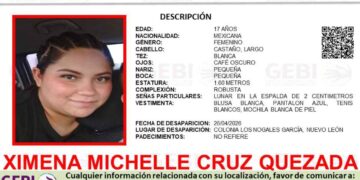 Jovencita desaparece tras salir de su domicilio en García, Nuevo León