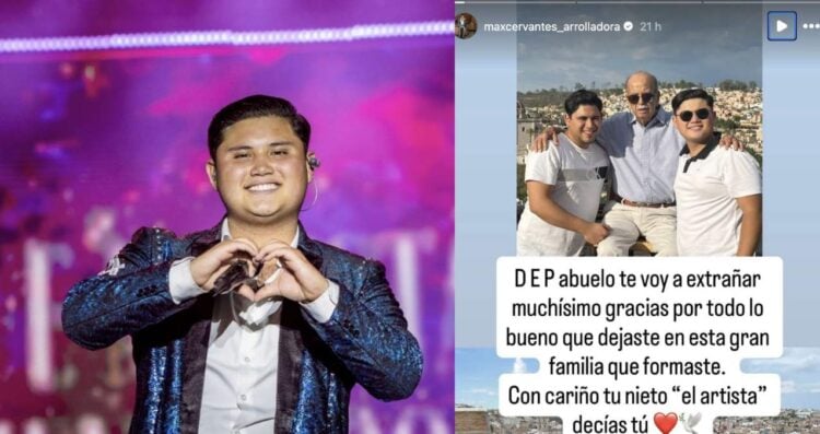 Max Cervantes de La Arrolladora Banda el Limón dedica emotivo mensaje a su abuelo fallecido