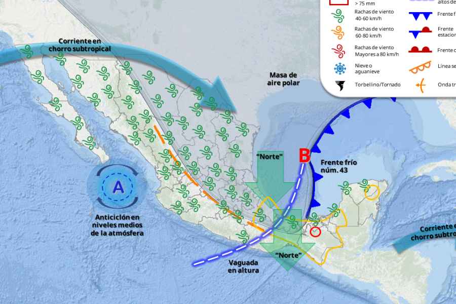 Lluvias y fuertes vientos este lunes