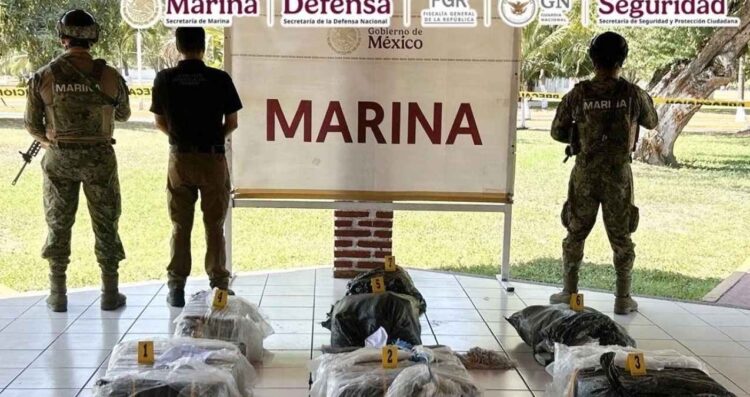 Marina asegura más de 260 kilos de cocaína frente a las costas de Michoacán