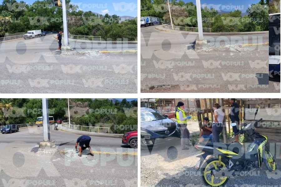 Motociclista queda lesionado tras engancharse con una varilla y derrapar en Ciudad Victoria, Tamaulipas