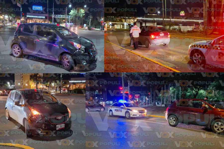 No le gana al semáforo y provoca choque en transitado cruce de Ciudad Victoria, Tamaulipas