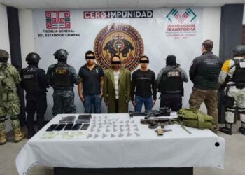 Operativo conjunto deja tres detenidos y armas aseguradas en Chiapas