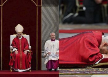 Papa León XIV preside por primera vez el rito de la Pasión de Cristo en la basílica de San Pedro durante el Viernes Santo