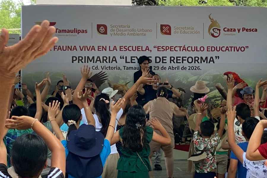 Programa “La Fauna Viva en tu Escuela” acerca especies silvestres a primaria de Ciudad Victoria, Tamaulipas