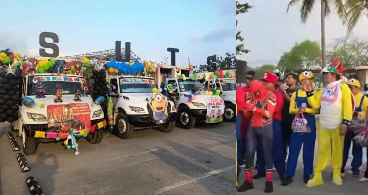 Recolectores de basura decoran sus camiones y se visten de superhéroes por el Día del Niño en Ciudad Madero, Tamaulipas