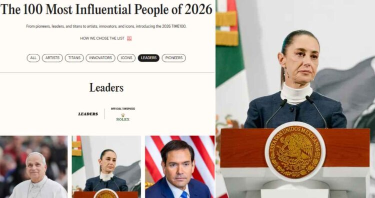 Revista Time coloca a Claudia Sheinbaum entre las 100 personas más influyentes de este 2026